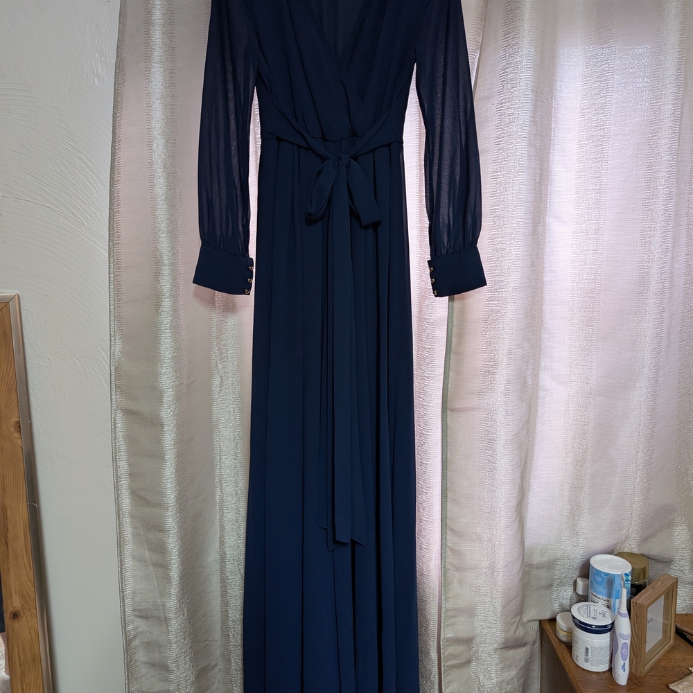 Elegant Navy Blue Maxi Dress